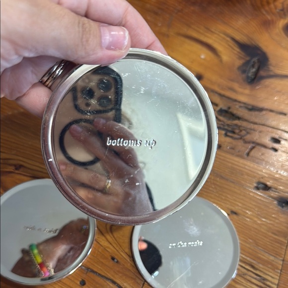 Kate Spade Lenox Silver Mirrored Drink Coaster Set of 4 - Picture 6 of 7